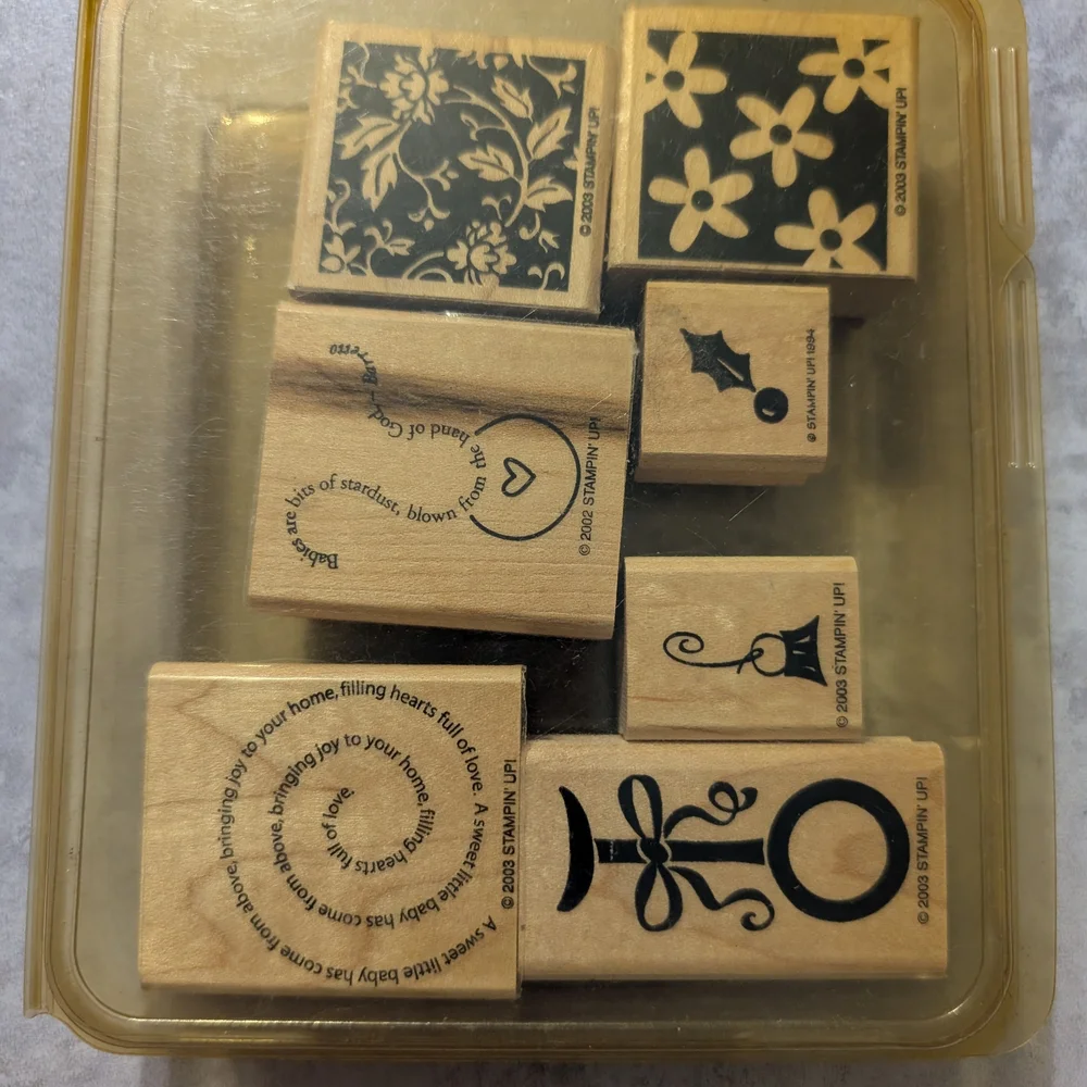Stampin' Up! Black Floral and Decorative Wooden Stamps